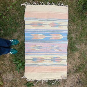 Vintage Southwestern pastel coloured small area rug